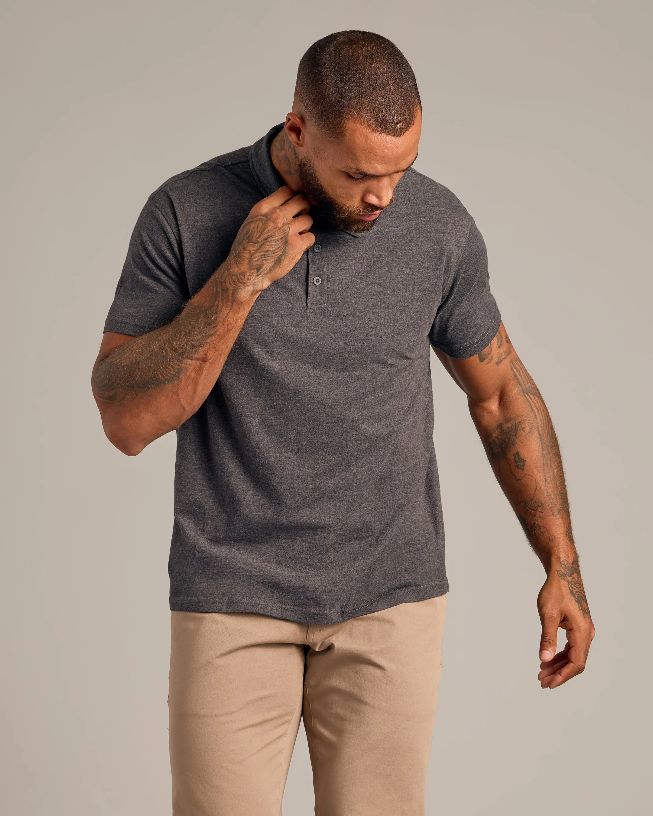 Carbon Navy Polo 3-Pack